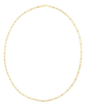 14K 4.1mm Tricolor Valentino Chain