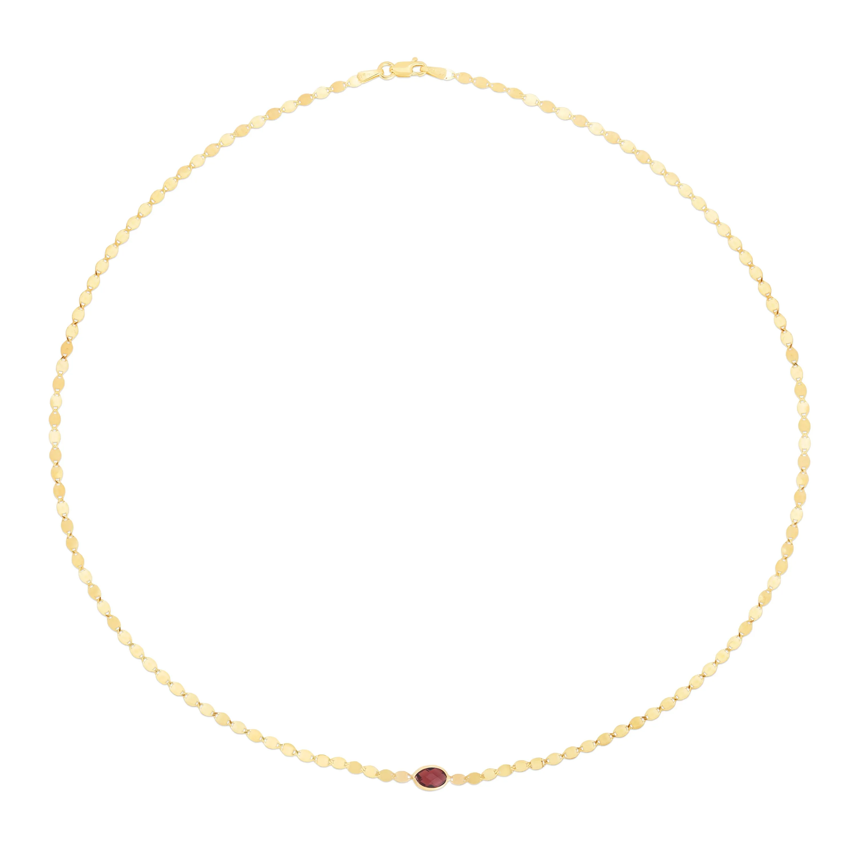 14K Garnet Mirrored Chain Bracelet