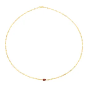 14K Garnet Mirrored Chain Bracelet