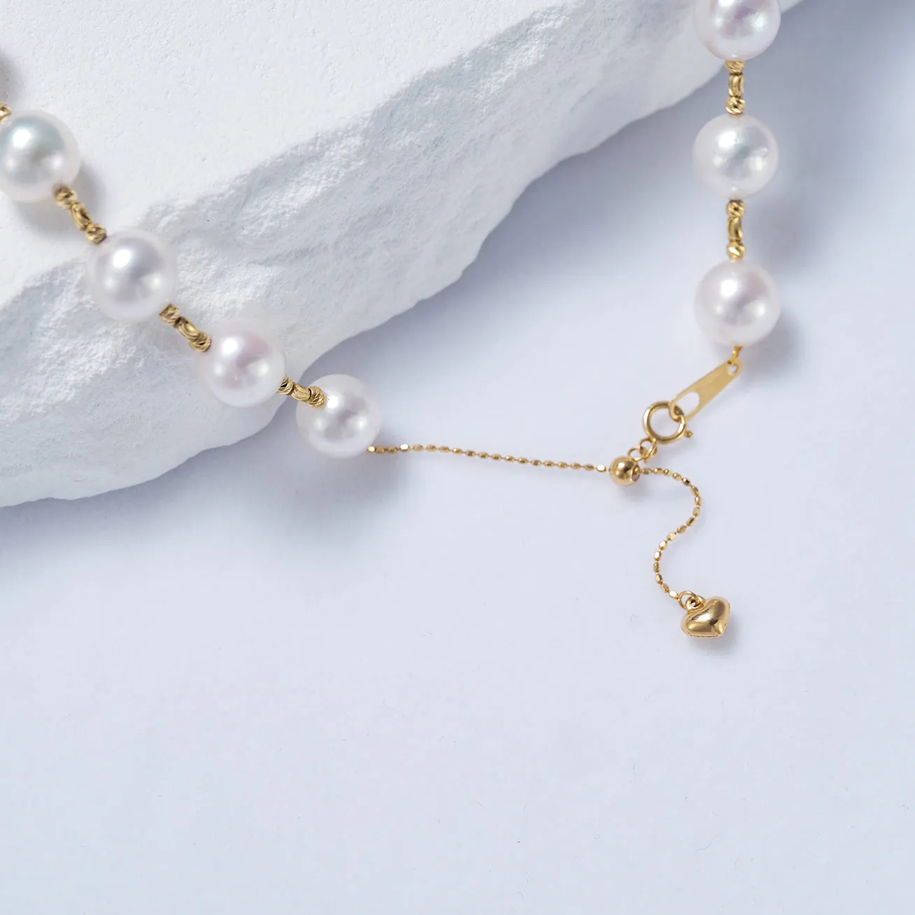 18k Gold Top Lustre Aurora Akoya Pearl Necklace KN00190