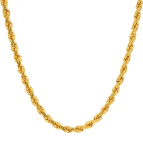 22K Yellow Gold Twisted Rope Chain 42.4 Gms, 24 inches