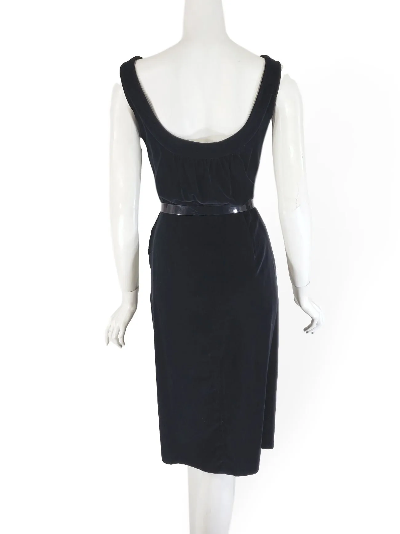 50s Black Velvet Dress - sm