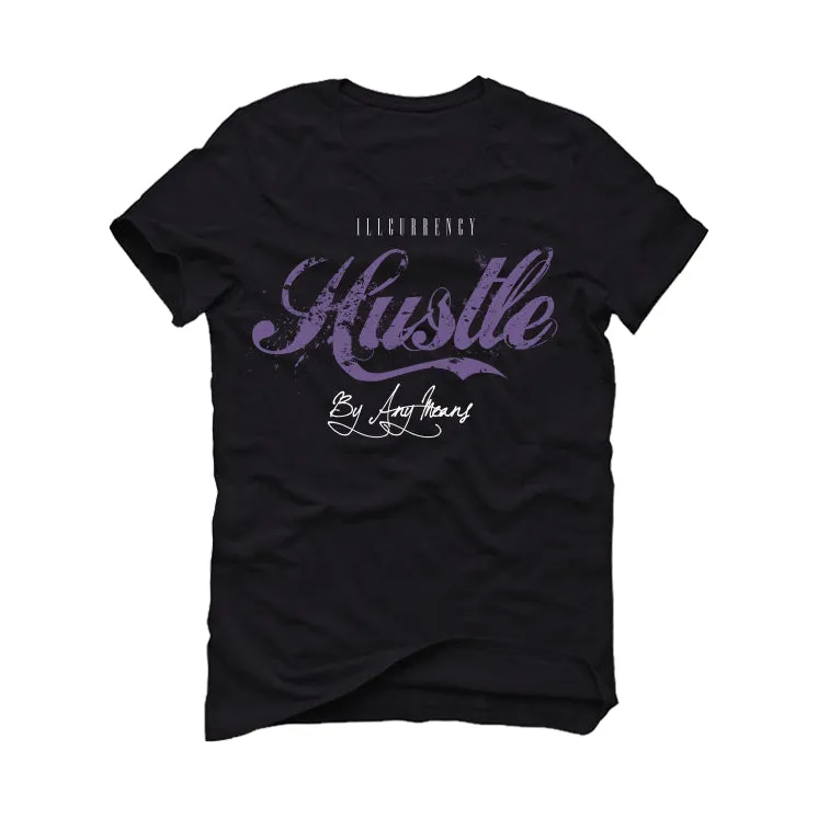 A Ma Maniere x Air Jordan 4 SP "Violet Ore" Black T-Shirt (Hustle By Any Means)