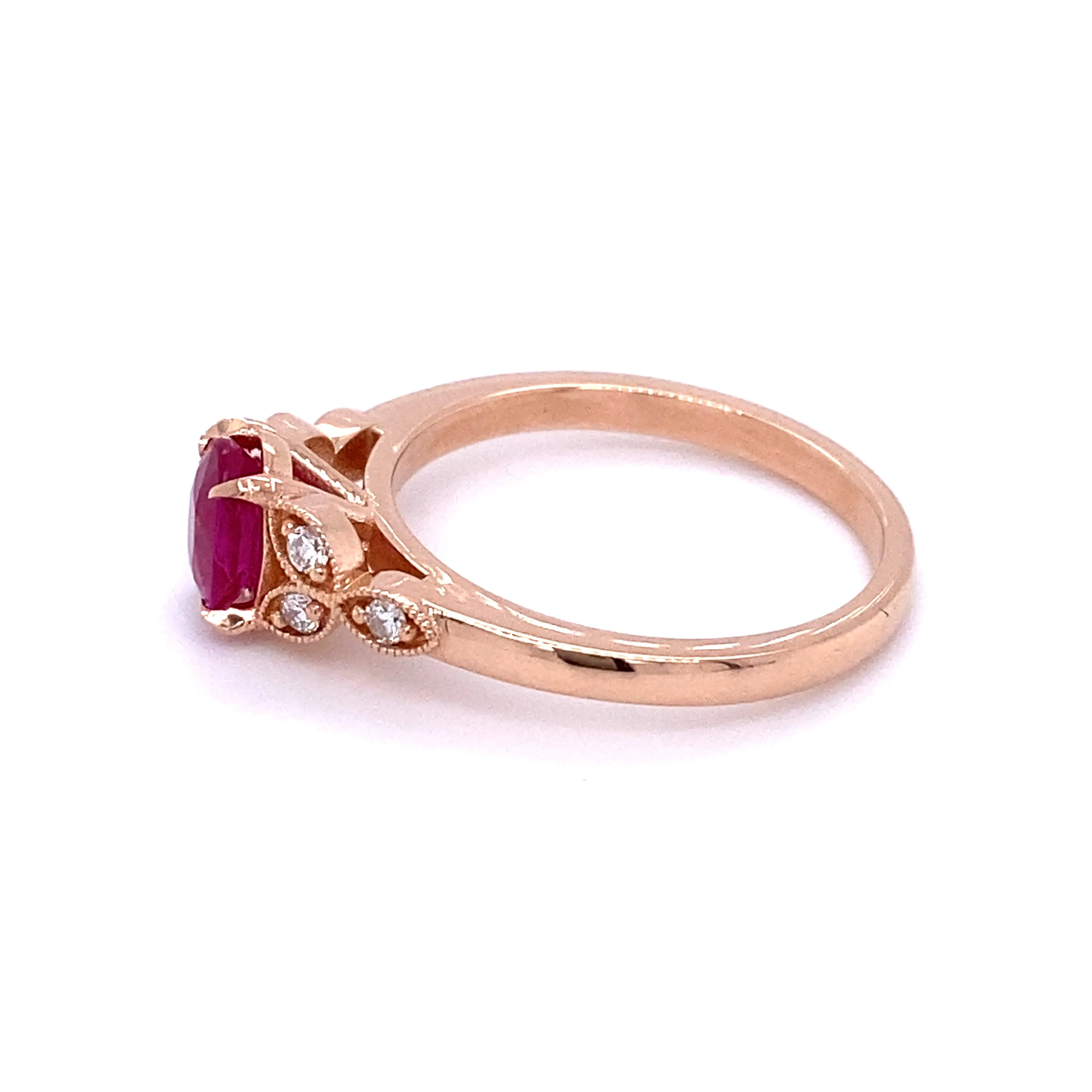 AGL Certified Ruby and Diamond Ring