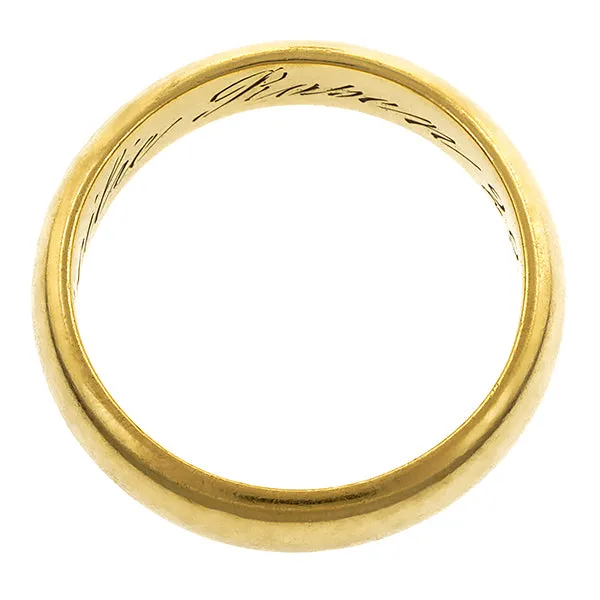 Antique Gold Wedding Band, 1912, Size 6.75