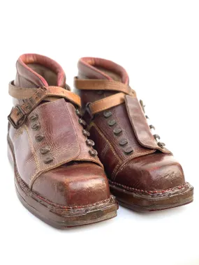 Antique Leather Ski Boots