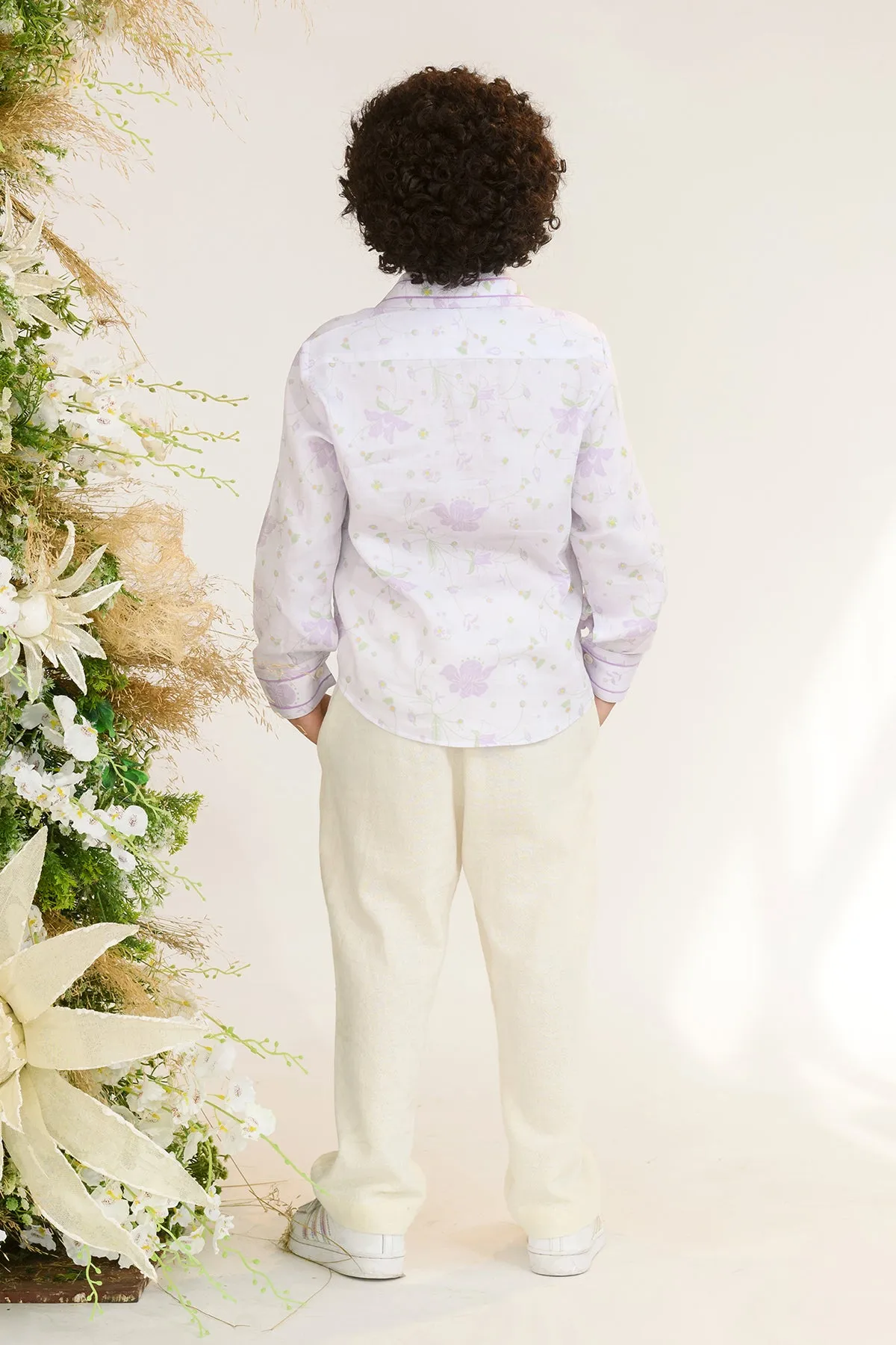 Aster Aroma- Printed Cotton Satin Shirt For Boys