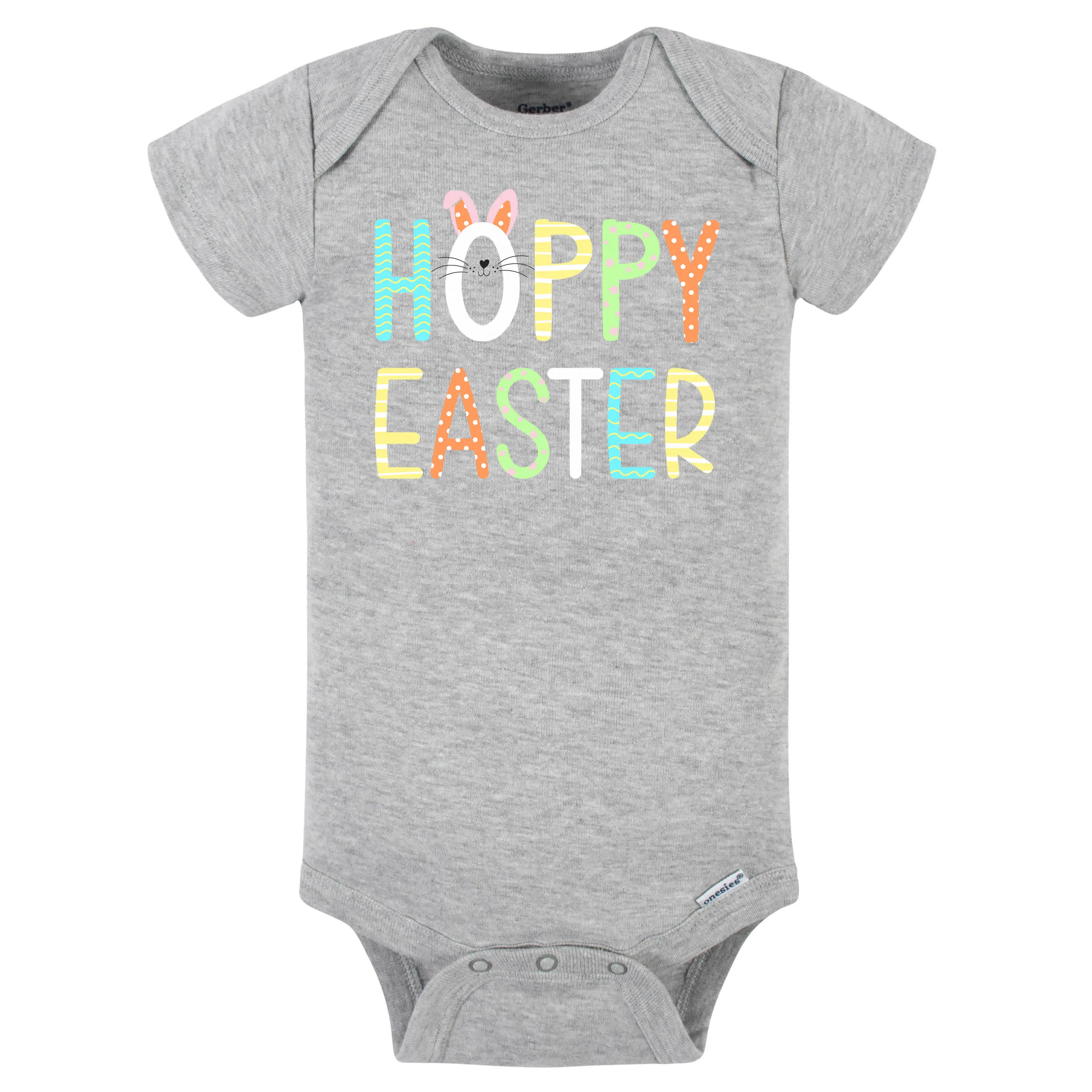 Baby Neutral Hoppy Easter Short Sleeve Onesies Bodysuit