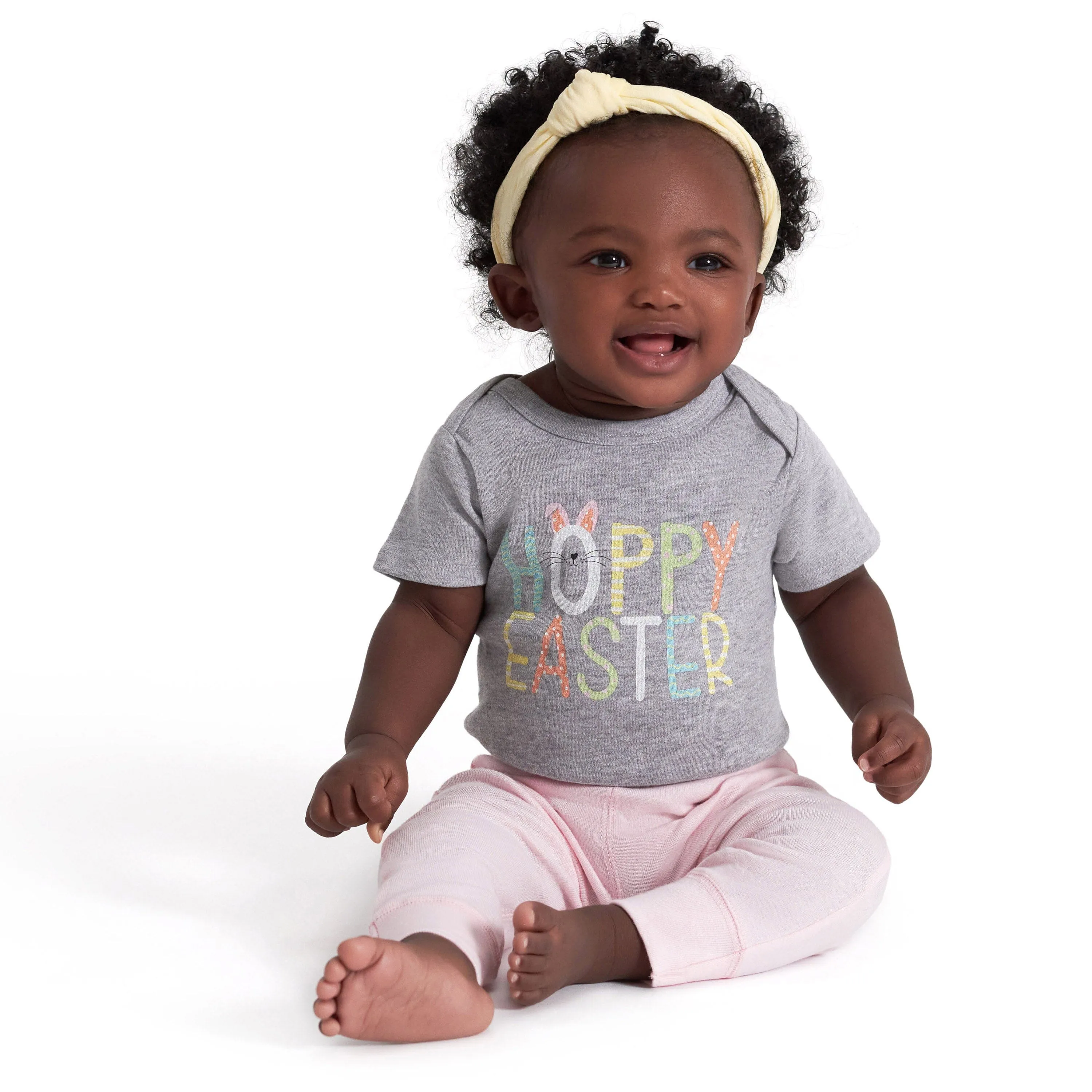 Baby Neutral Hoppy Easter Short Sleeve Onesies Bodysuit