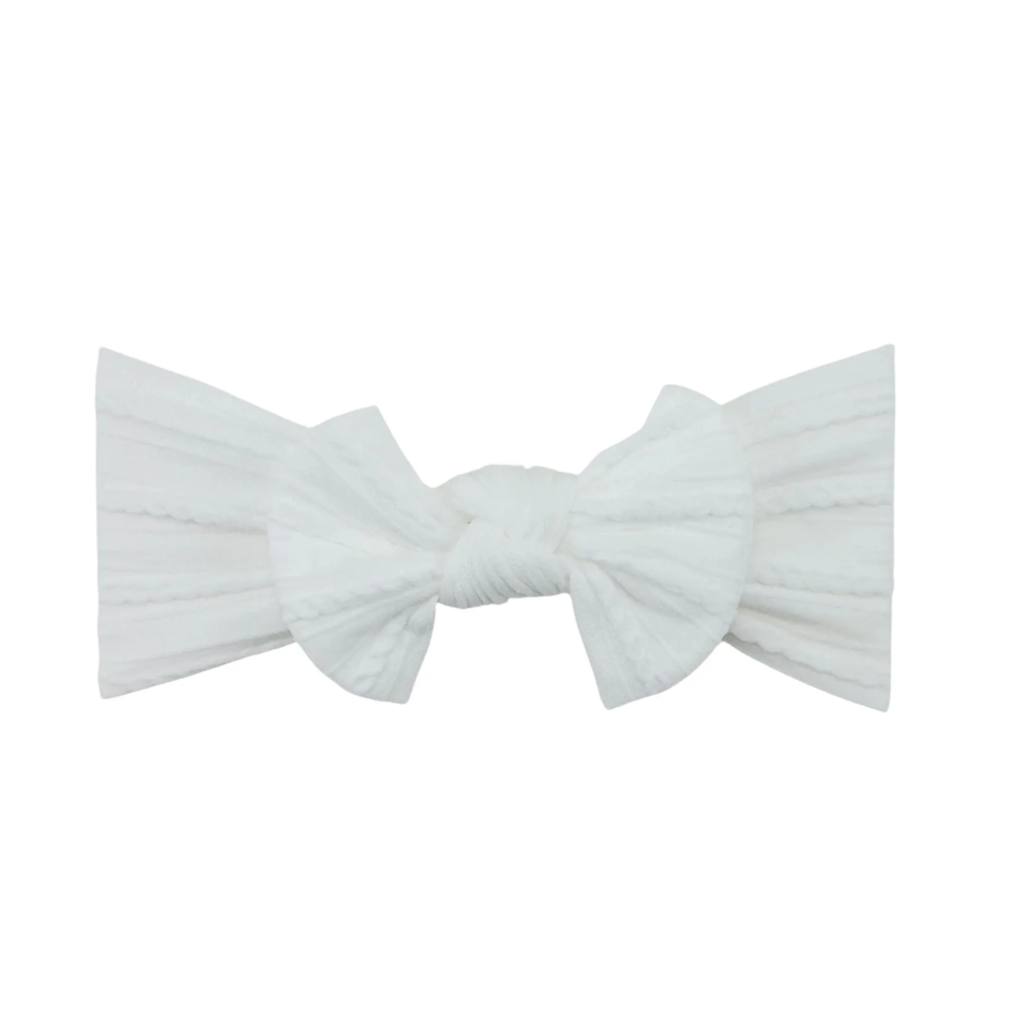 Baby Top Knot Single Bow Headband White