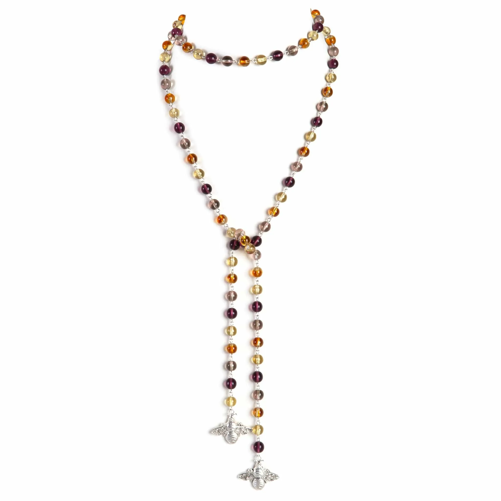 Beaded Bee Lariat - Treasured Topaz