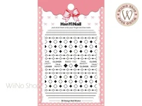 Black Clover Chain Adhesive Nail Art Sticker - 1 pc (HAXX-102)