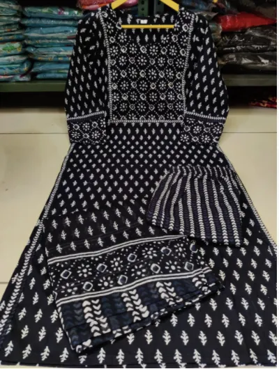 Black Ikat Cotton Salwar Suit with Dupatta