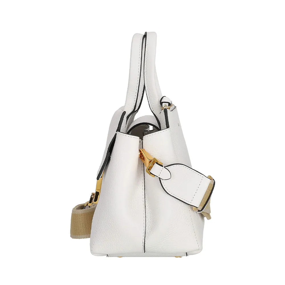 Borsa Donna a Mano COCCINELLE in Pelle Linea Arlettis Signature colore Brillant White