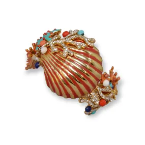 Bracelet with a coral reef theme and big shell