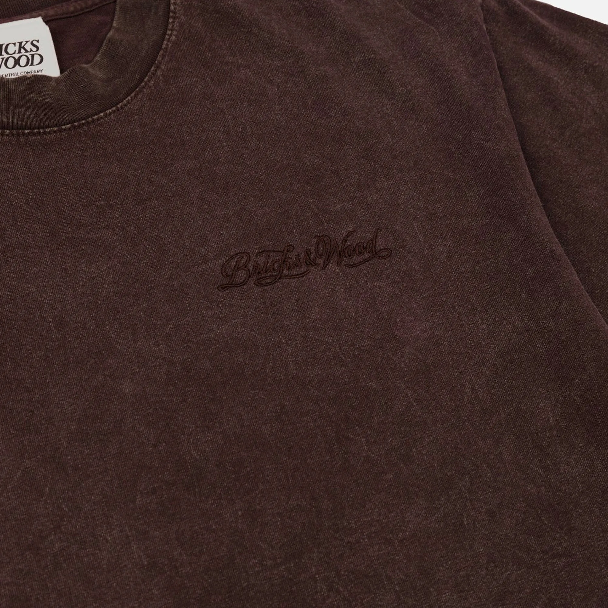 Bricks & Wood Mens Script Logo Mineral Wash SS Tee