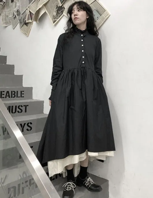 Button-Down A-Line Dress