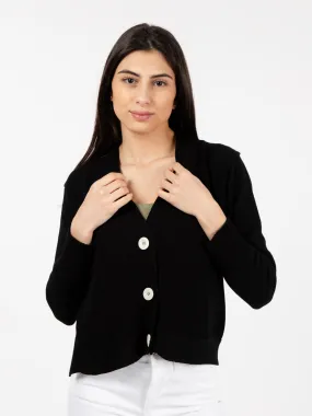 Cardigan scollo a V nero