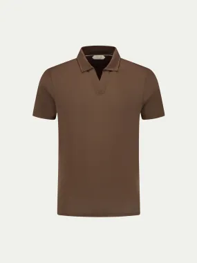 Chocolate Buttonless Polo Shirt