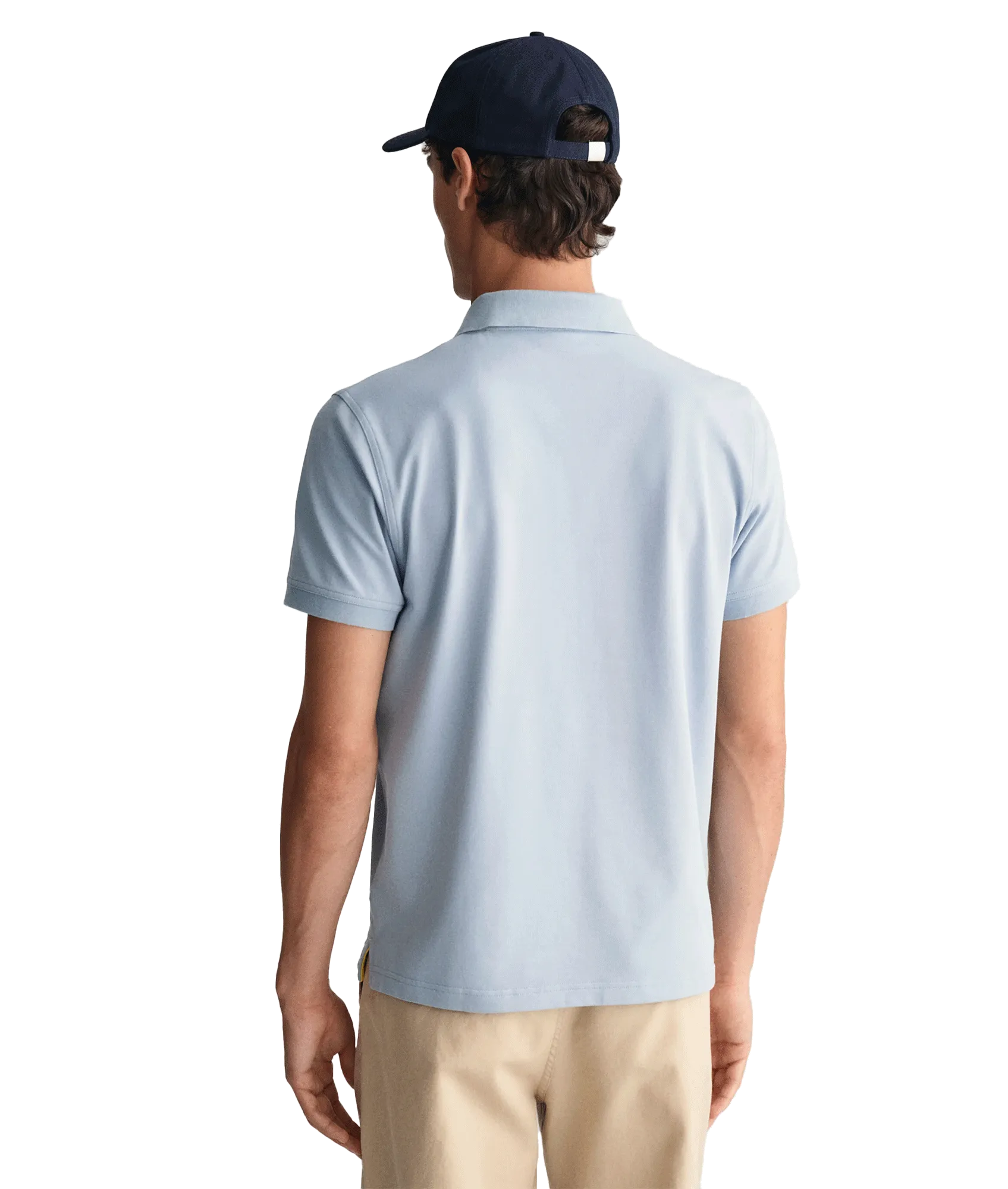 Contrast Piqué Polo Shirt - Blue