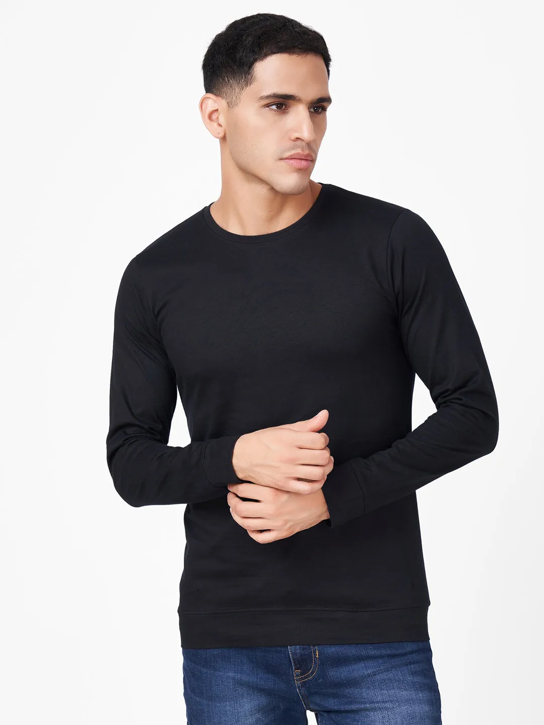 Cotton Full Sleeve Round Neck T-shirt