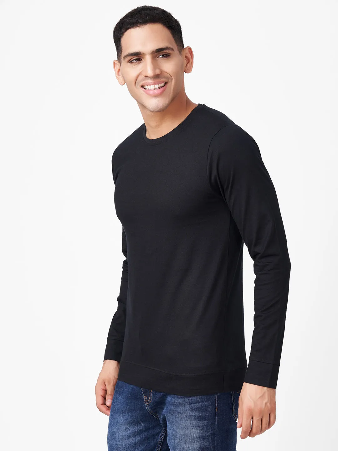 Cotton Full Sleeve Round Neck T-shirt