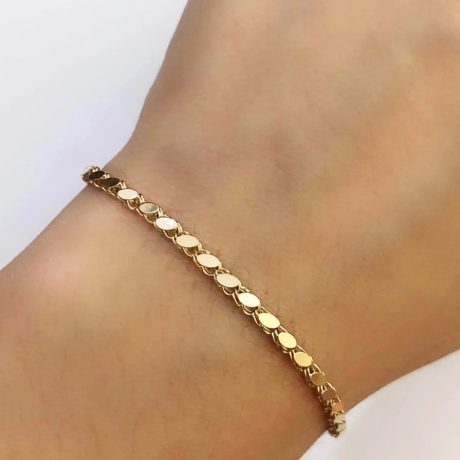 Damascus Chain Bracelet 18K Gold