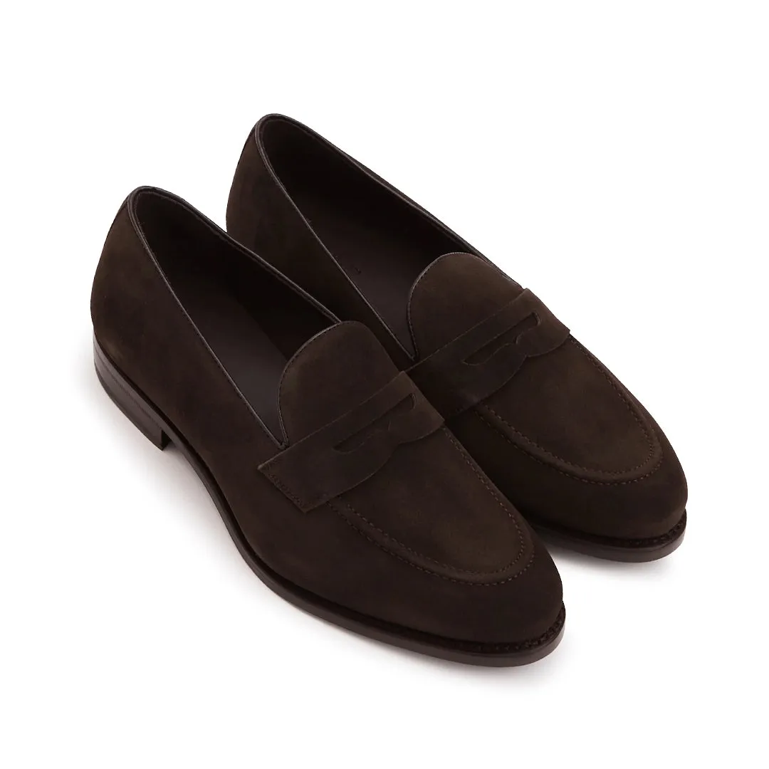 Dark Brown Suede Penny  Loafer