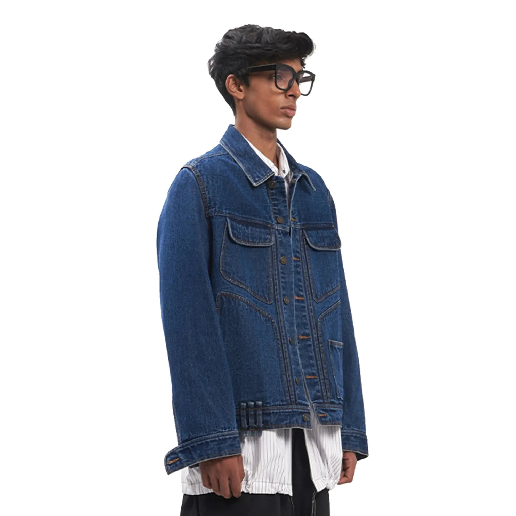 Dhruv Kapoor Mens Embroidered Denim Jacket