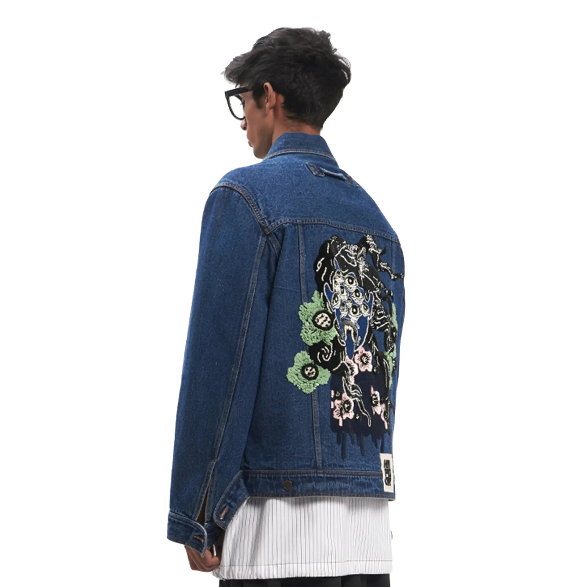 Dhruv Kapoor Mens Embroidered Denim Jacket