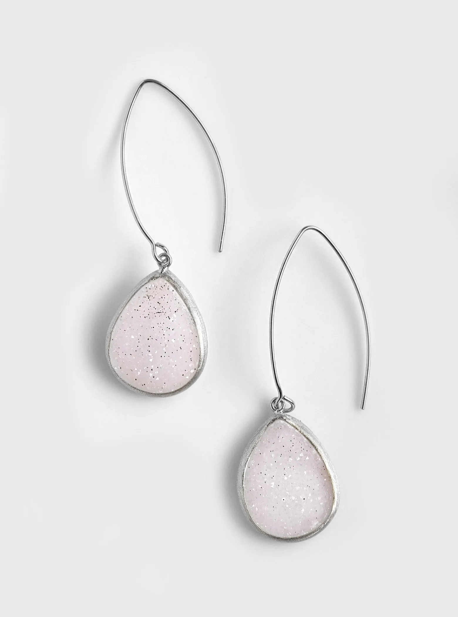 Druzy Wire Hook Earrings