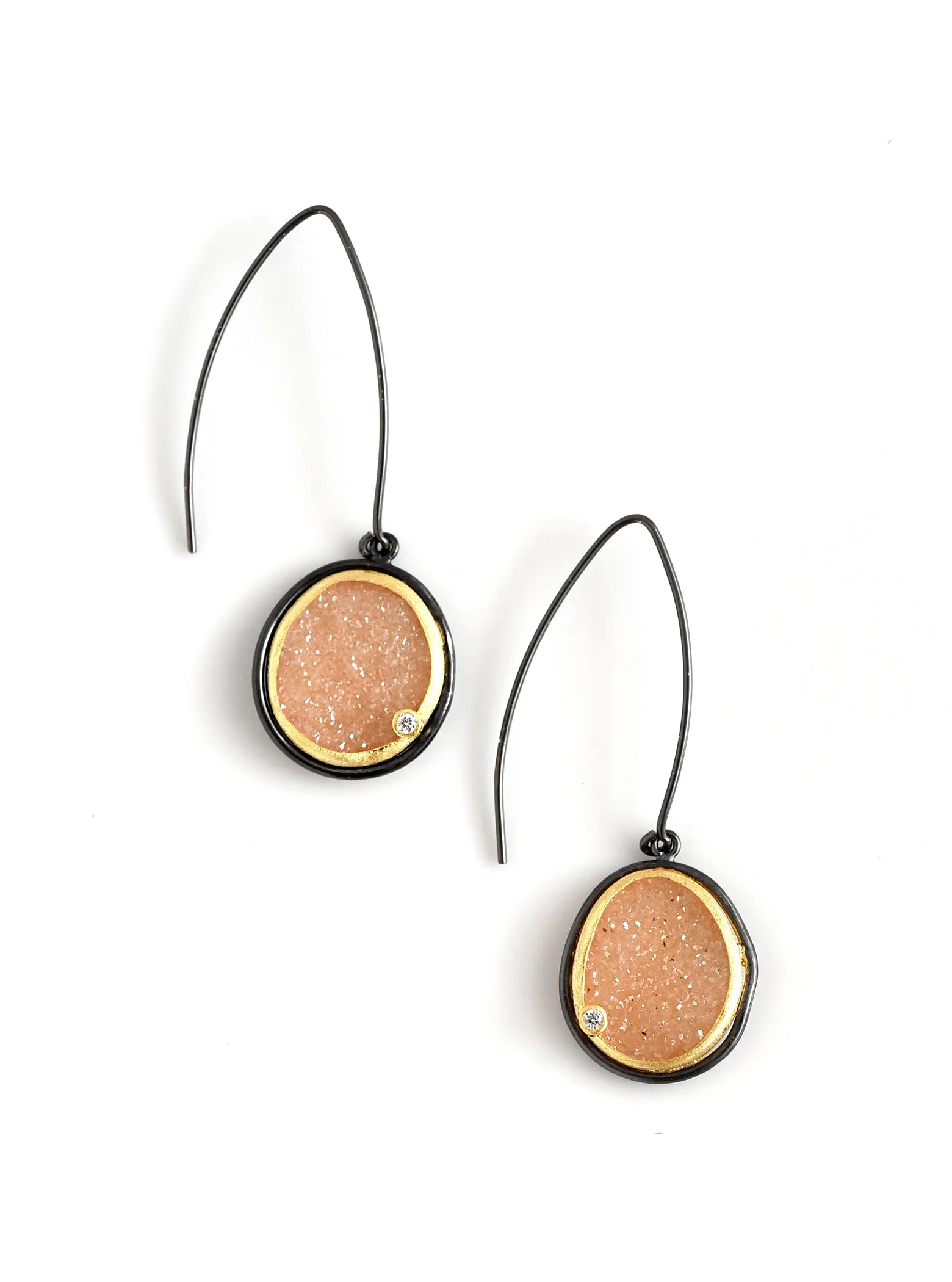 Druzy Wire Hook Earrings