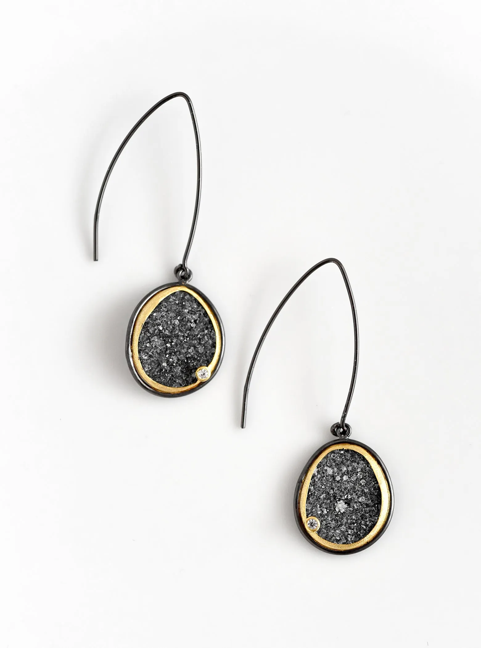 Druzy Wire Hook Earrings