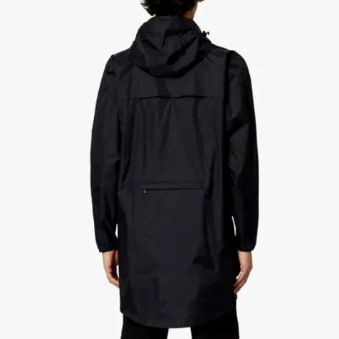 Eiffel Packable Unisex Long Rain Jacket (Black Pure)