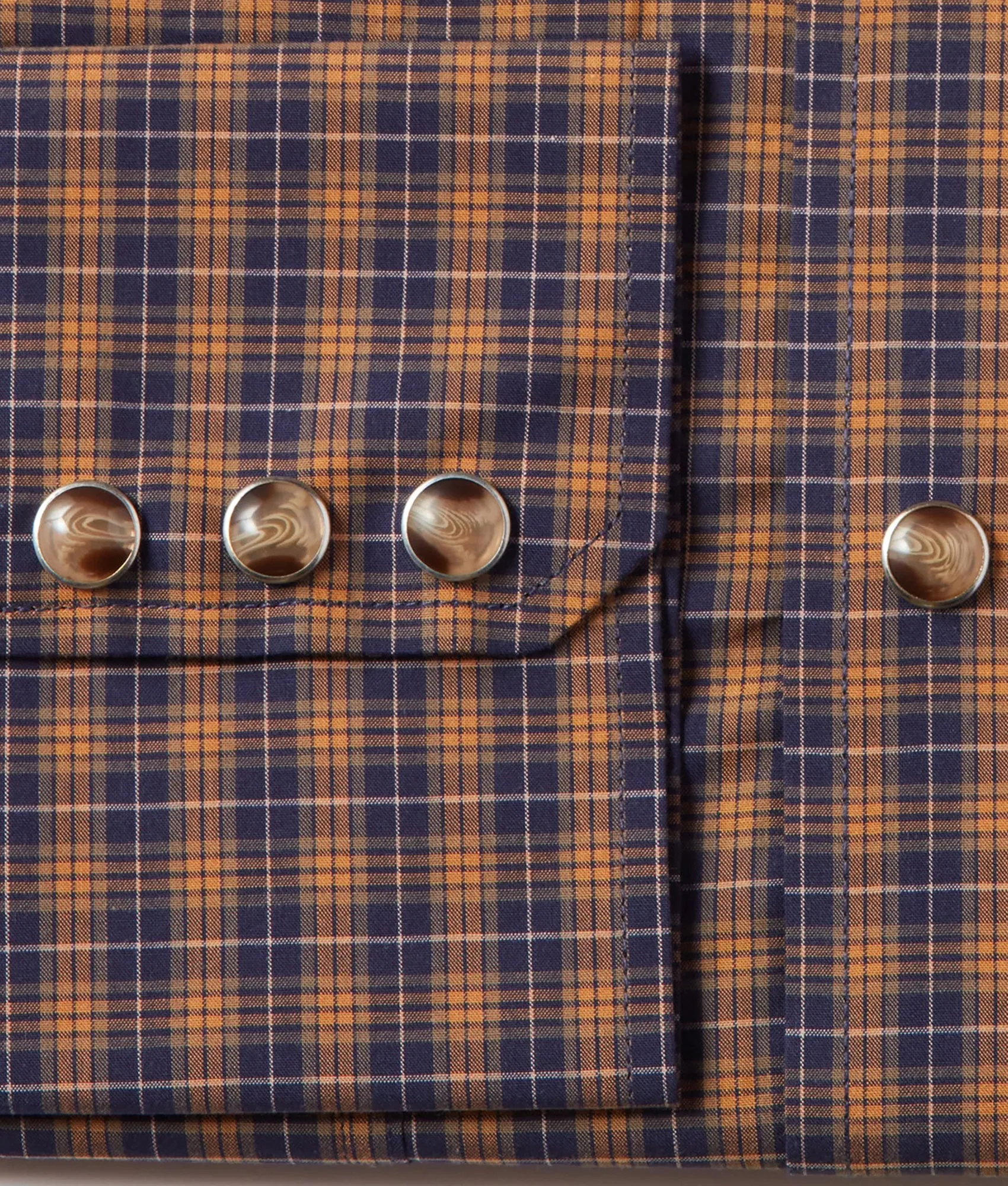 El Paso Plaids :: Navy And Mustard Mini Check