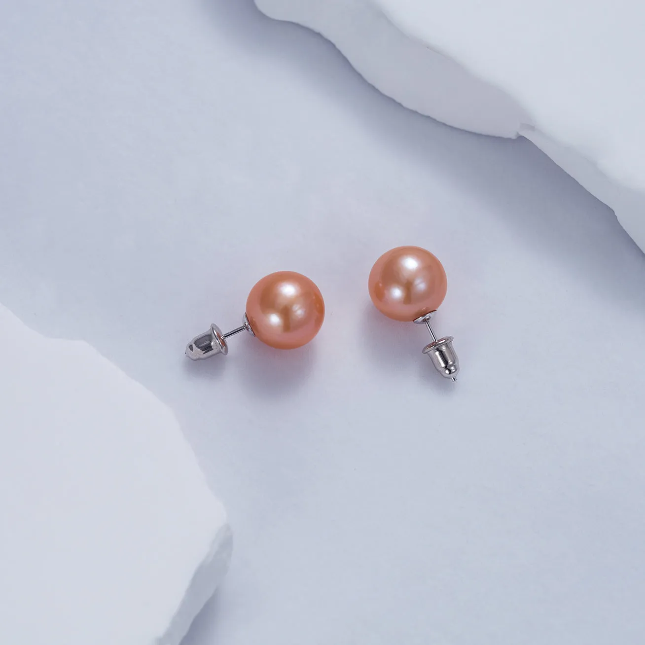 Elegant Edison Pink Pearl Stud Earrings WE00505