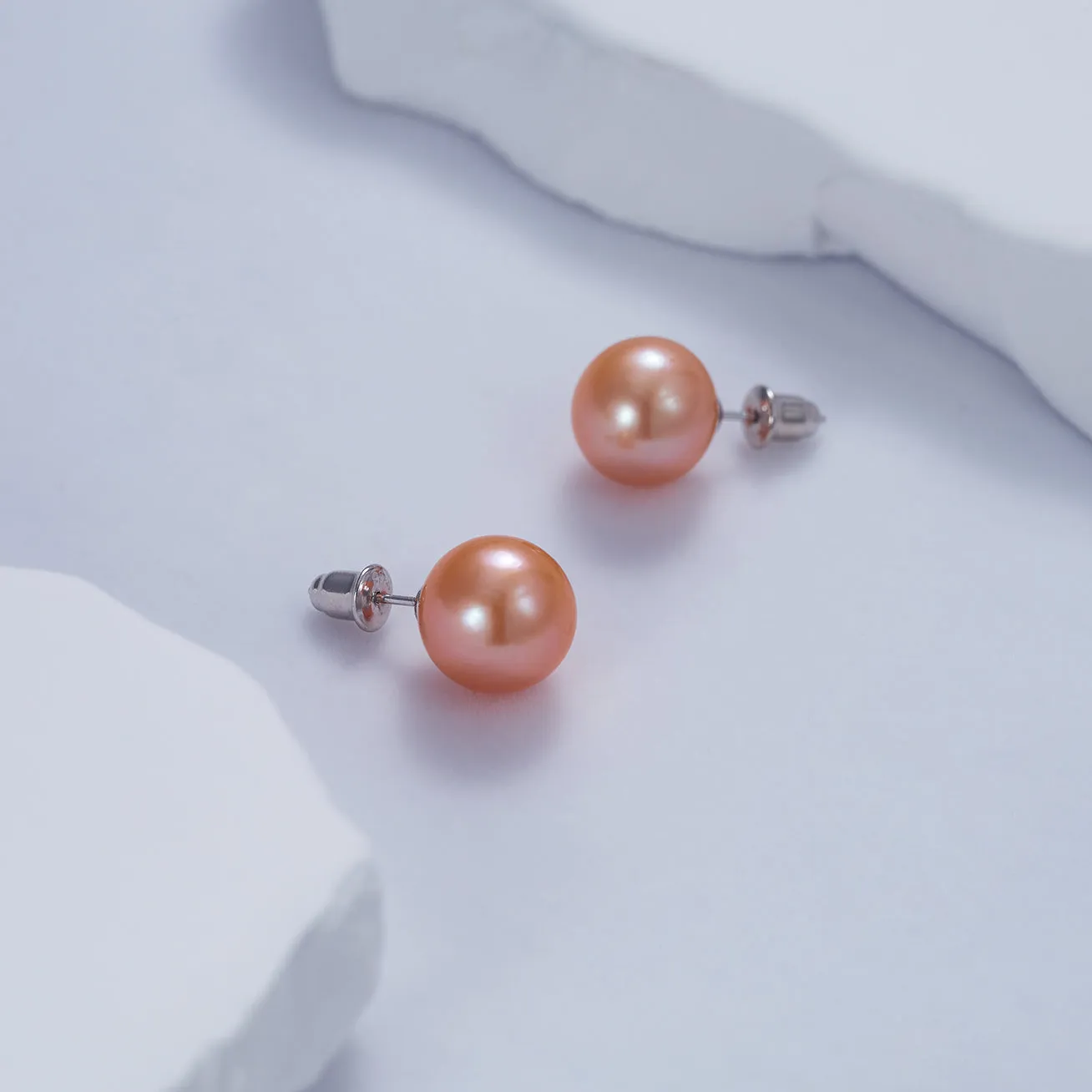 Elegant Edison Pink Pearl Stud Earrings WE00505