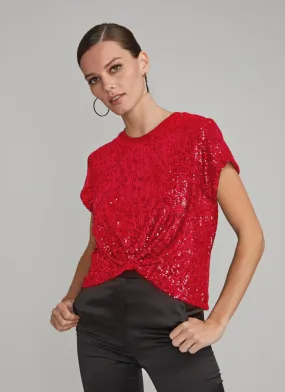 Generation Love - Bora Sequin Top - Rouge