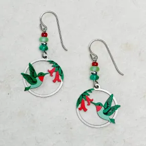 Hummingbird Round Earrings