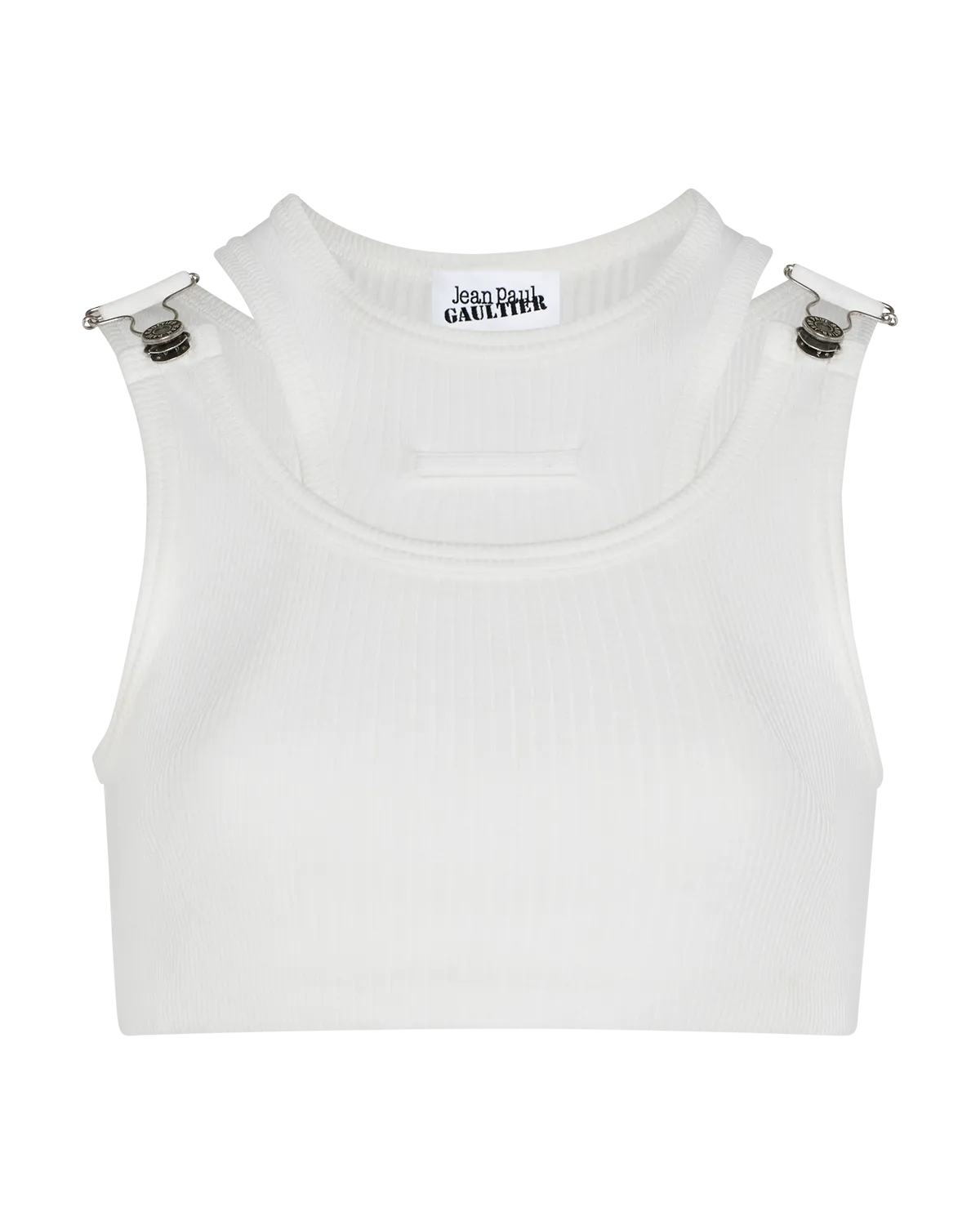 JEAN PAUL GAULTIER TRES - THE WHITE STRAPPED CROP TOP in WHITE