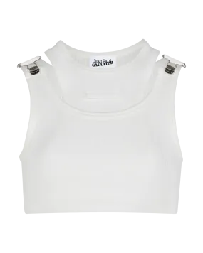 JEAN PAUL GAULTIER TRES - THE WHITE STRAPPED CROP TOP in WHITE