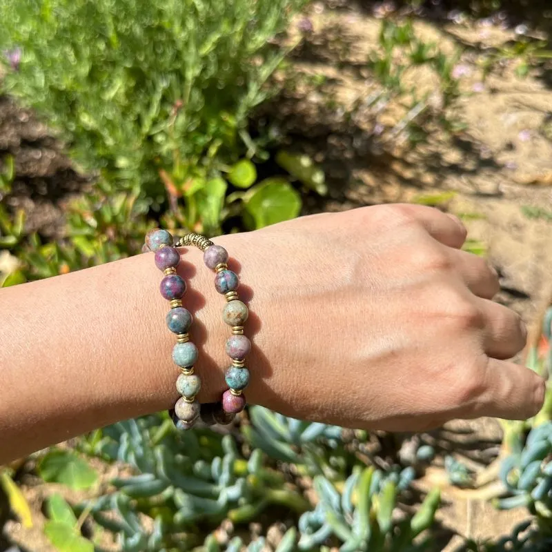 Kyanite Ruby Wrist Mala Bracelet