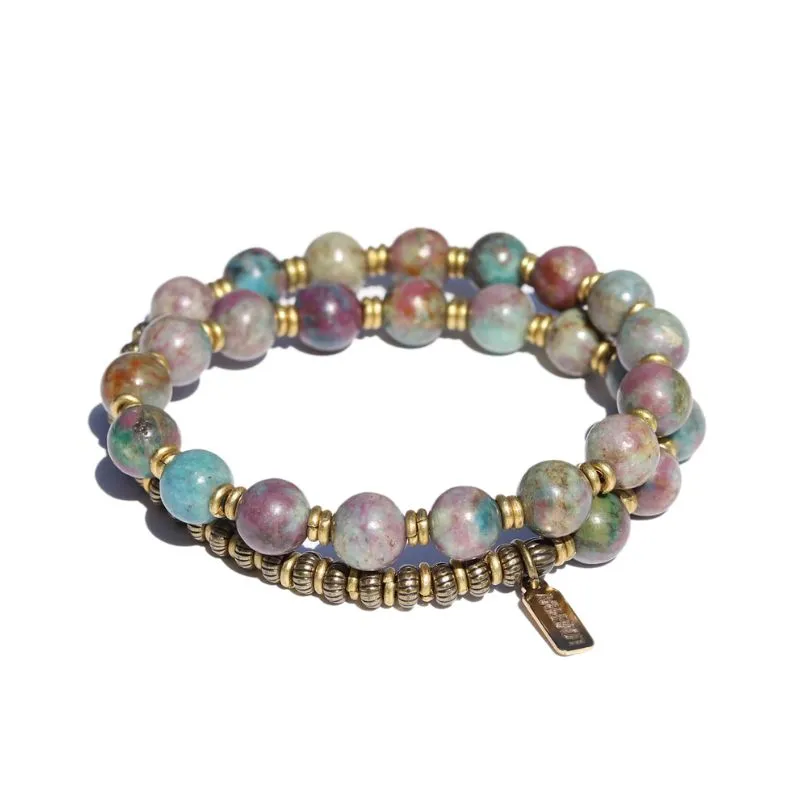 Kyanite Ruby Wrist Mala Bracelet