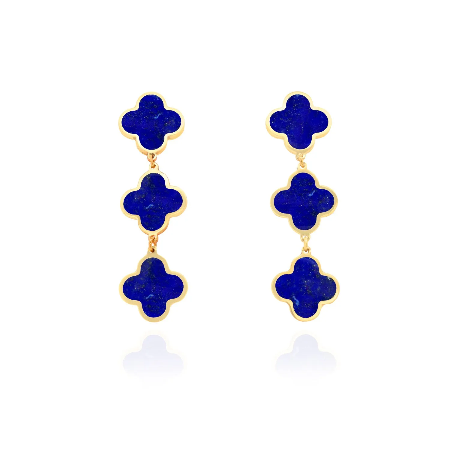 Lapis Clover Dangle Earrings