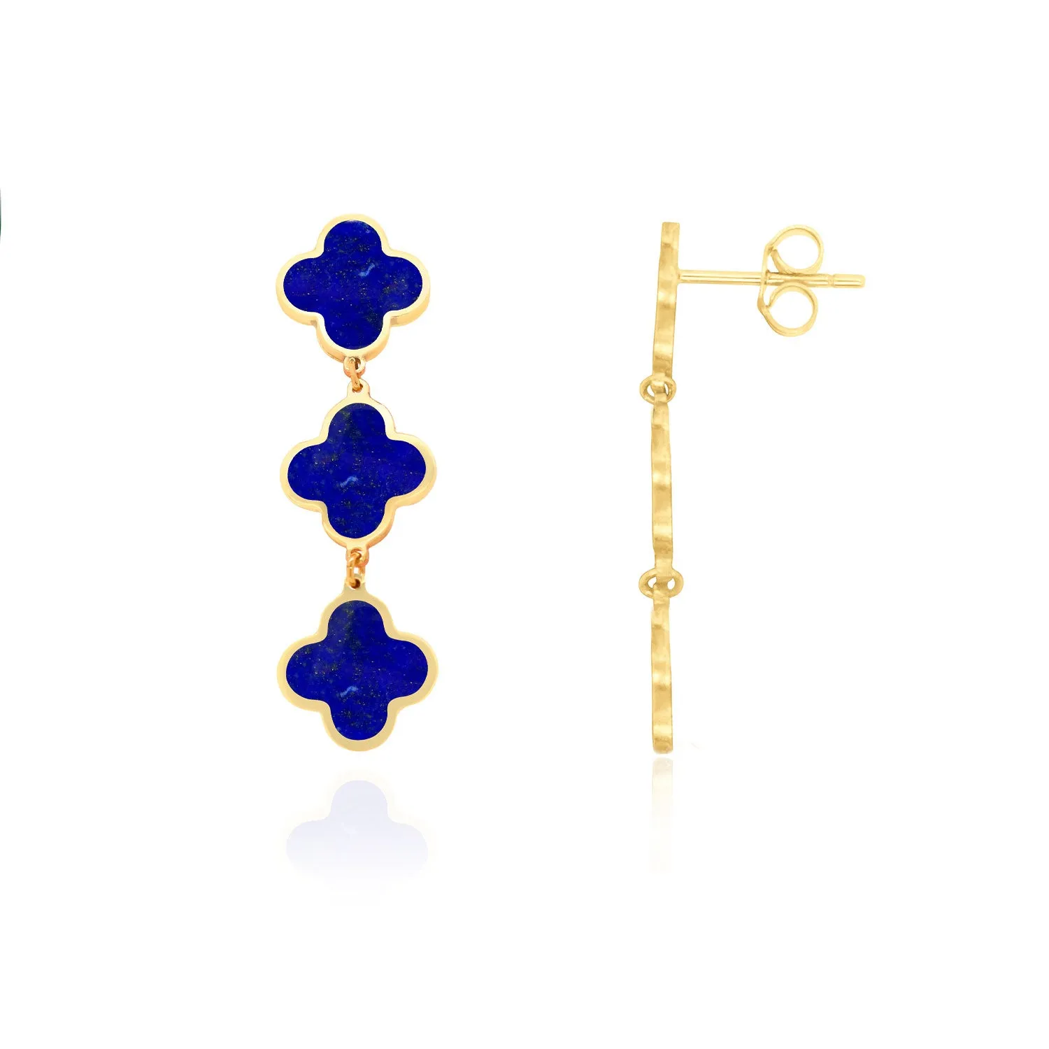 Lapis Clover Dangle Earrings