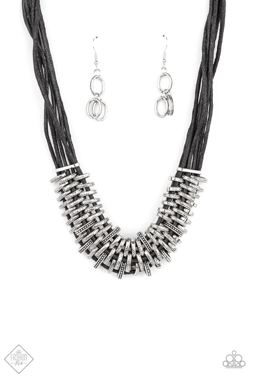 Lock, Stock, and Sparkle - Black Necklace