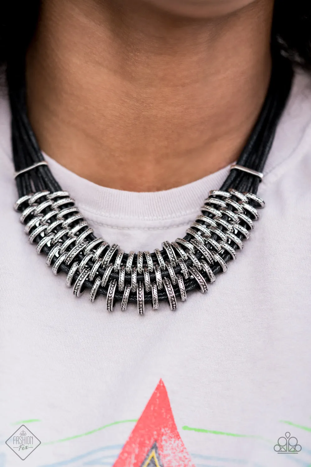 Lock, Stock, and Sparkle - Black Necklace