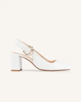 Matilda White Mid-Heel