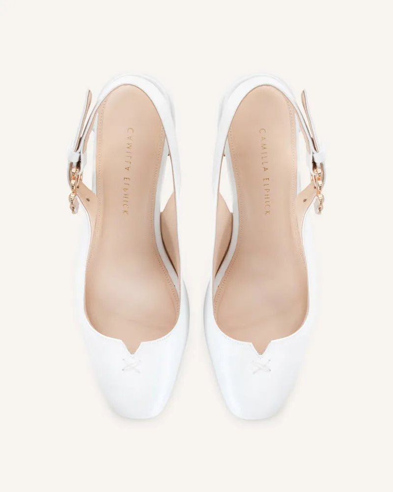 Matilda White Mid-Heel