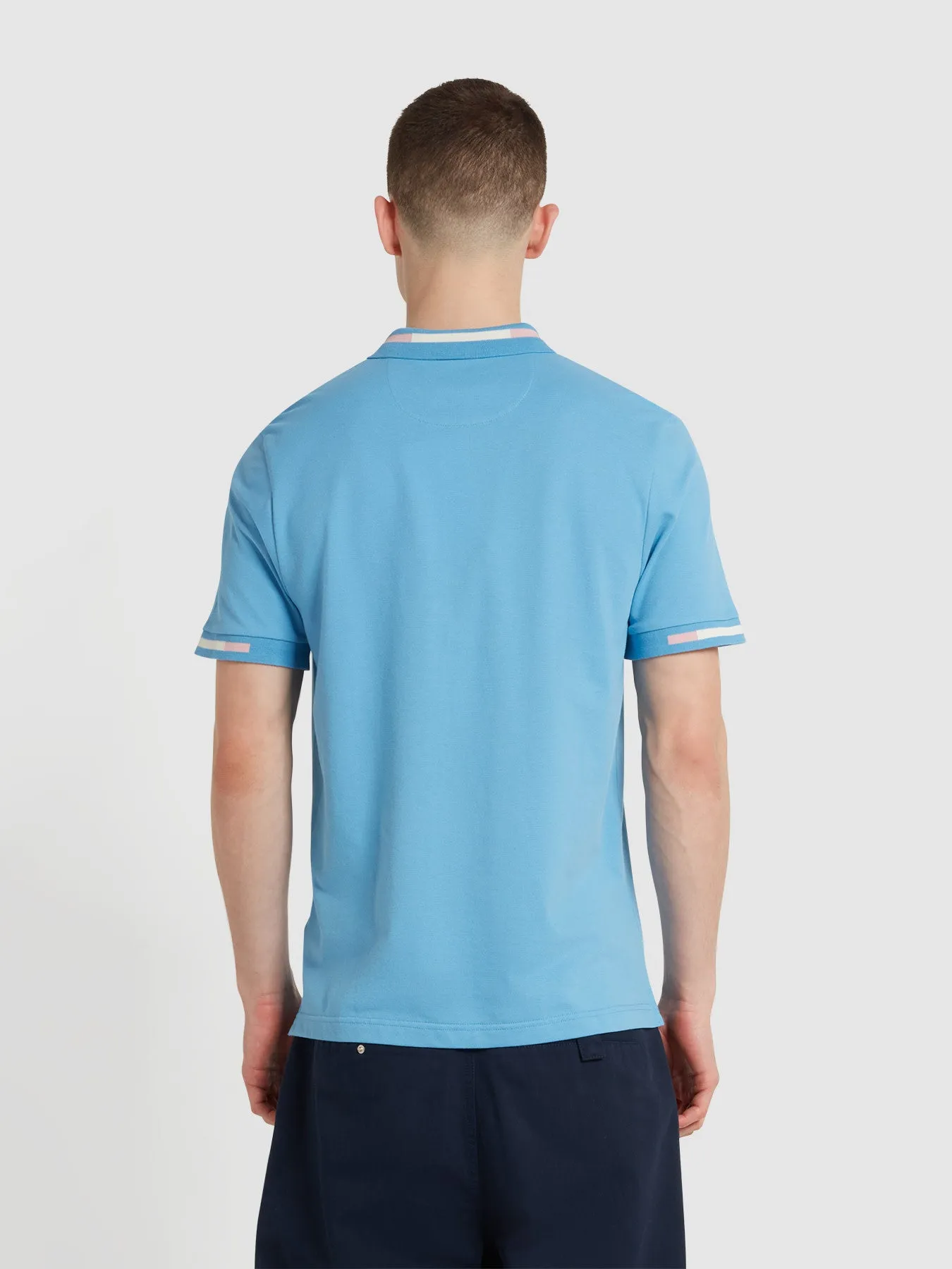 Maxwell Tipping Short Sleeve Polo Shirt In Arctic Blue